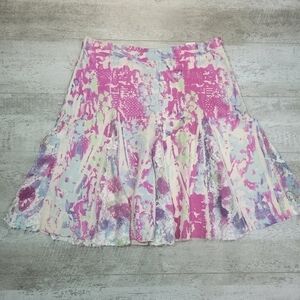 IISLI Washable Leather Print Godet Full Skirt Size 10